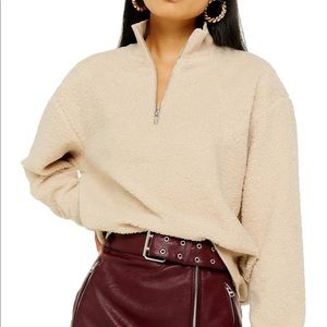 ☀️ Topshop fuzzy half zip pullover